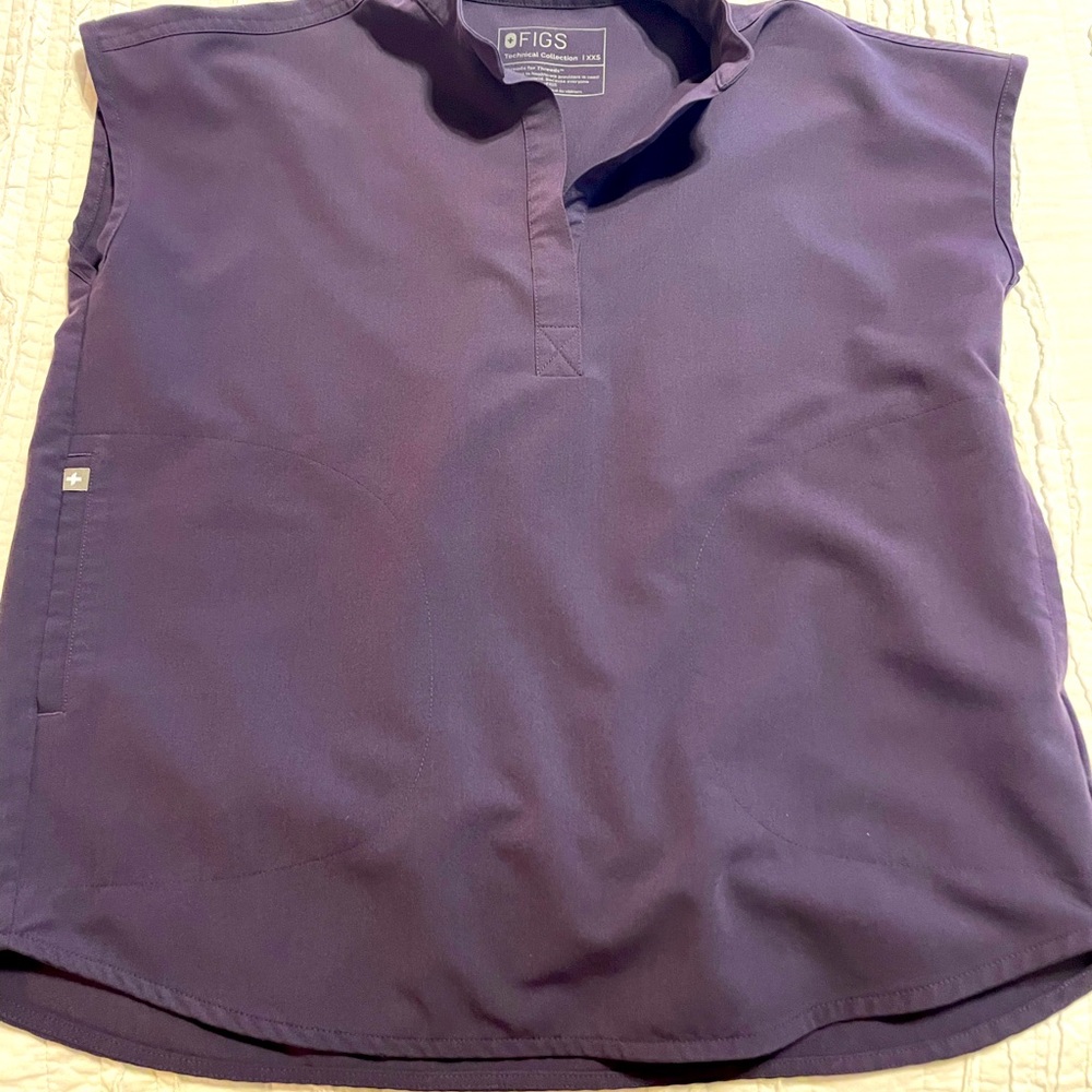 Figs Rafaela Oversized Scrub Top XXS Shadow Purple